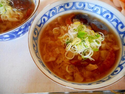 キャベツとさつま揚げのとろみ温麺